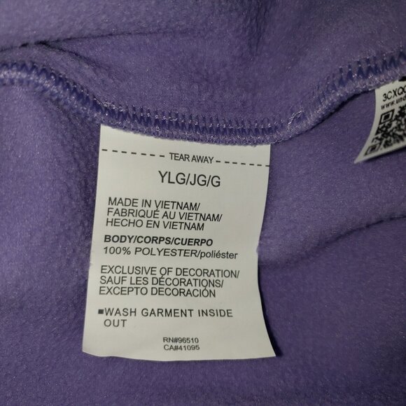 Under Armour Fleece Sweatshirt Girls' L Purple Pink Kangaroo Pocket Snaps Collar - Picture 10 of 16